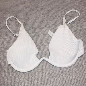 White Ribbed Underwire GARAGE Bikini Top